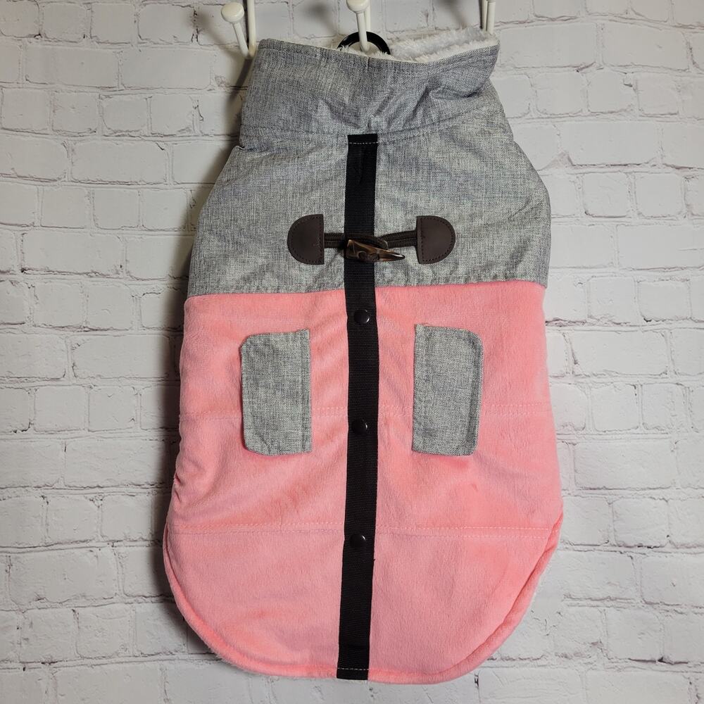 NEW Love Your Pet Ruff N Roll Dog Pet Furry Vest Size Large Gray Pink